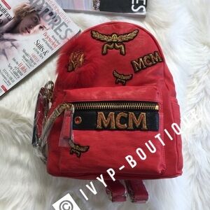 MCM Stark Leather Insignia Backpack